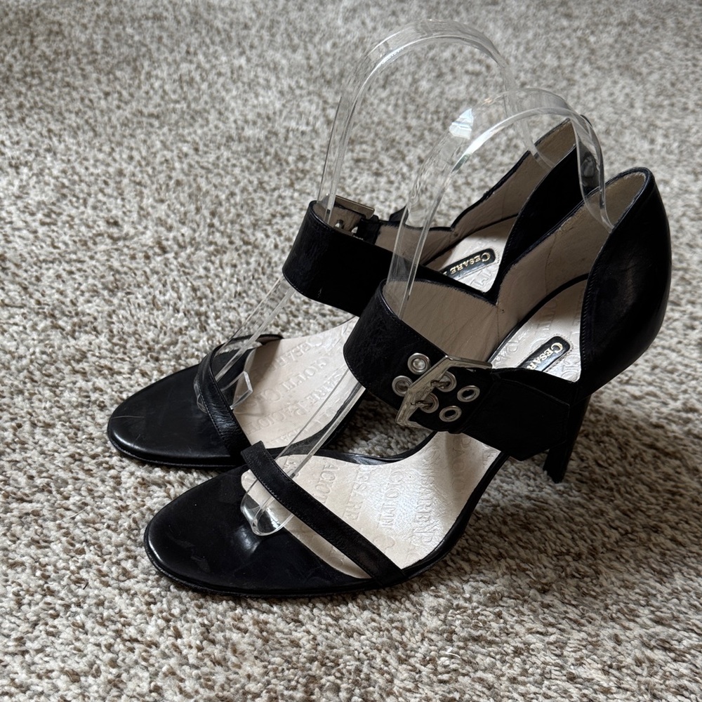 Cesare Paciotti Black Women's strap Heels - size 39 NEVER WORN